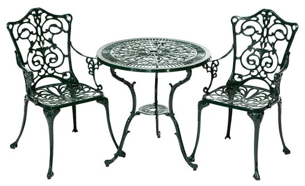 Gardenson Balkonska Garnitura Lugano, Zelena, Aluminij, 3-Delno
