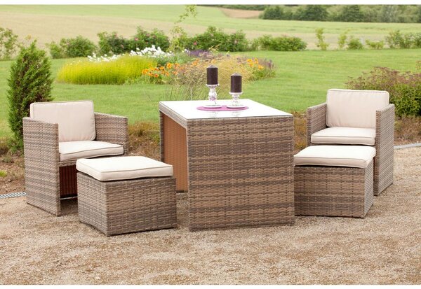 Gardenson Vrtni Set Merano, 5-Delno, Vklj. Blazine