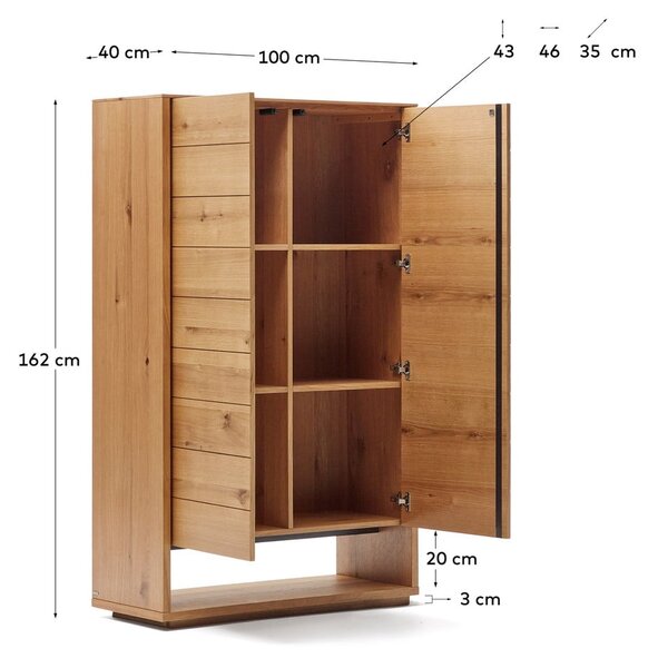 Omarica v hrastovem dekorju 100x163,5 cm Alguema – Kave Home