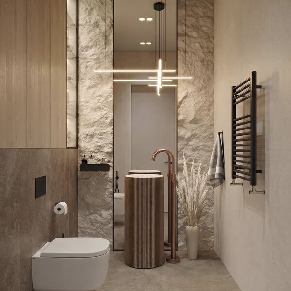 Talna Armatura za Umivalnik Rea Lungo Brush Brown