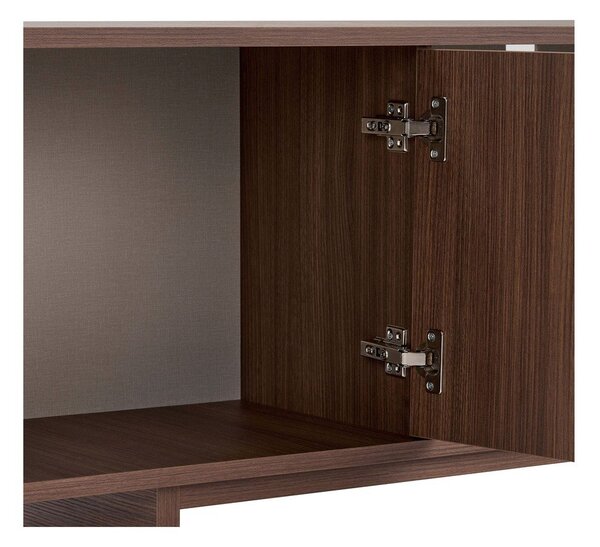 TV omarica v orehovem dekorju v temni naravni barvi 180x52x34 cm Mirel – Nordure