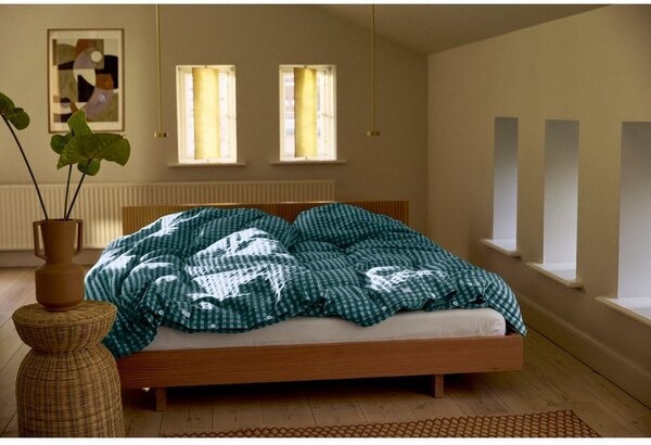 Zelena/modra enojna podaljšana posteljnina iz krepa 140x220 cm Bæk&Bølge – JUNA