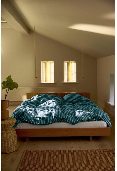 Zelena/modra enojna podaljšana posteljnina iz krepa 140x220 cm Bæk&Bølge – JUNA