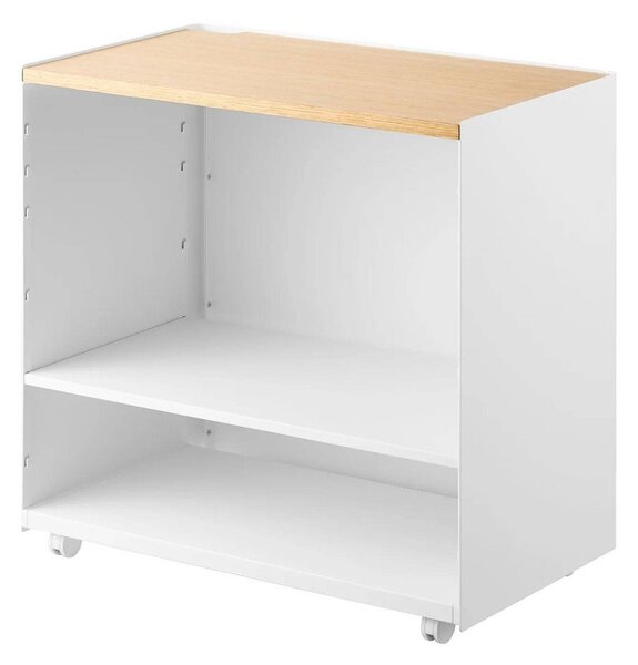 Bel kovinski regal na koleščkih 60x59x35 cm Tower – YAMAZAKI