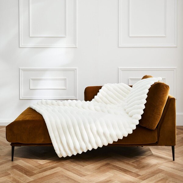 Kremno bela odeja iz mikropliša 180x220 cm Boudoir – douceur d'intérieur