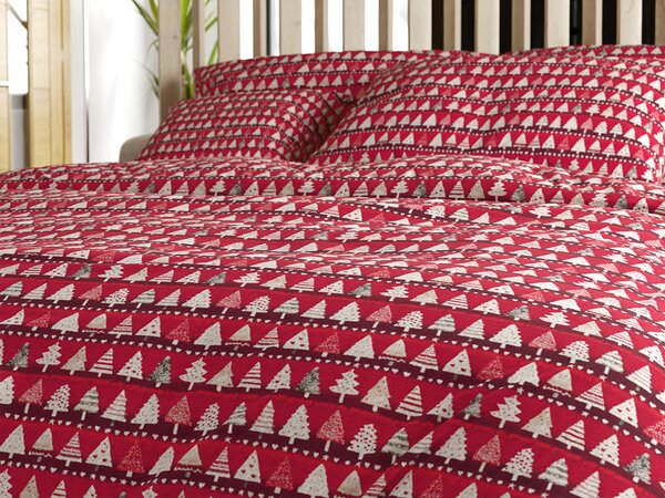 Bombažna posteljnina BURGUNDY TREES vinsko rdeča Dimenzije posteljnine: 70 x 90 cm | 140 x 200 cm