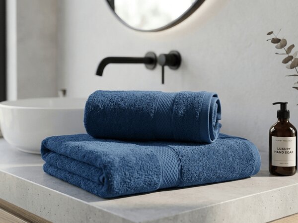 Brisača CLARYSSE ELEGANCE 60x110 cm temno modra, 100% bombaž
