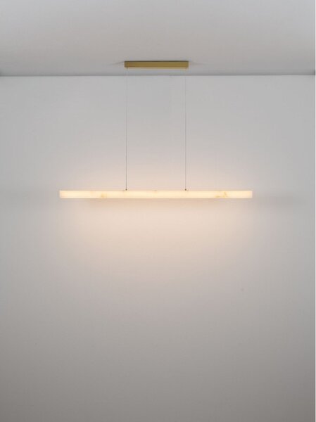 Bela/medeninasta LED zatemnitvena viseča svetilka v kamnitem dekorju Vaster – Nova Luce