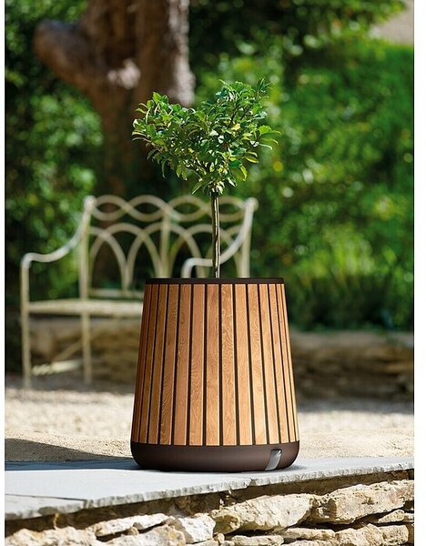 Keter Okrogel cvetlični lonec Deco Conic (Ø x V: 51 x 60,4 cm, Oreh)