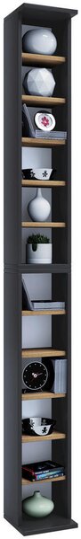 REGAL ZA CD-JE 21/180/20 cm antracit, medeni hrast