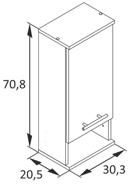 VISEČA OMARA 30,3/70,8/20,5 cm