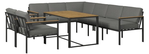 JEDILNA LOUNGE GARNITURA tkanina akacija masivno železo