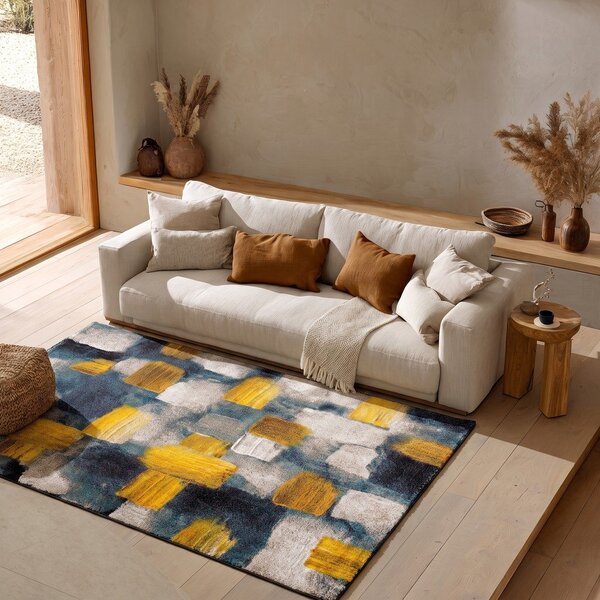 Modro-rumena preproga Universal Lienzo, 120 x 170 cm