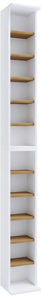 REGAL ZA CD-JE 21/180/20 cm bela, medeni hrast