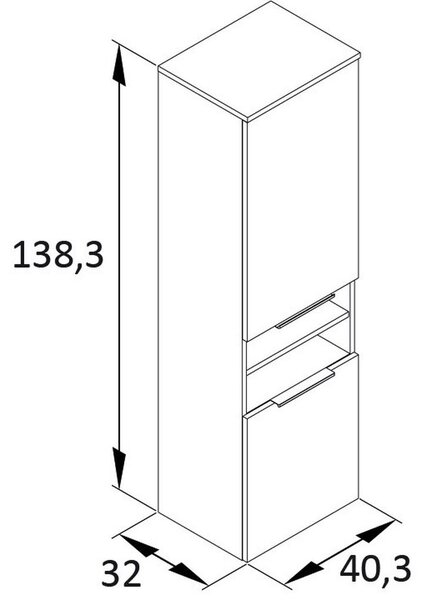 SREDNJE VISOKA OMARA 40,3/138,3/32 cm
