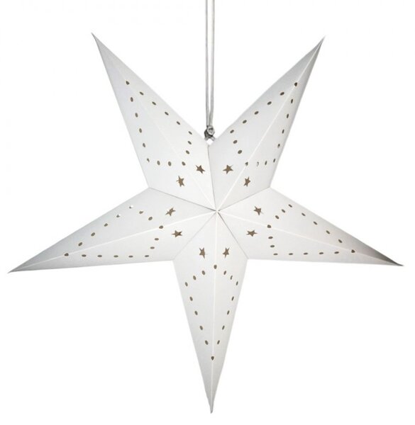 Božična papirnata zvezda petkraka STARLET 35 cm, bela