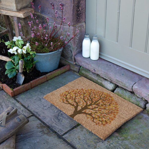 Predpražnik iz kokosovih vlaken 40x60 cm Autumnal Tree of Life – Artsy Doormats