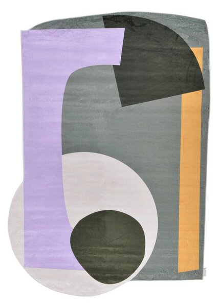 TKANA PREPROGA Shapes - EIGHT 155/230 cm potiskano večbarvno, temno siva