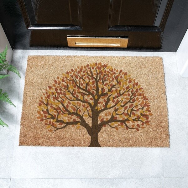 Predpražnik iz kokosovih vlaken 40x60 cm Autumnal Tree of Life – Artsy Doormats
