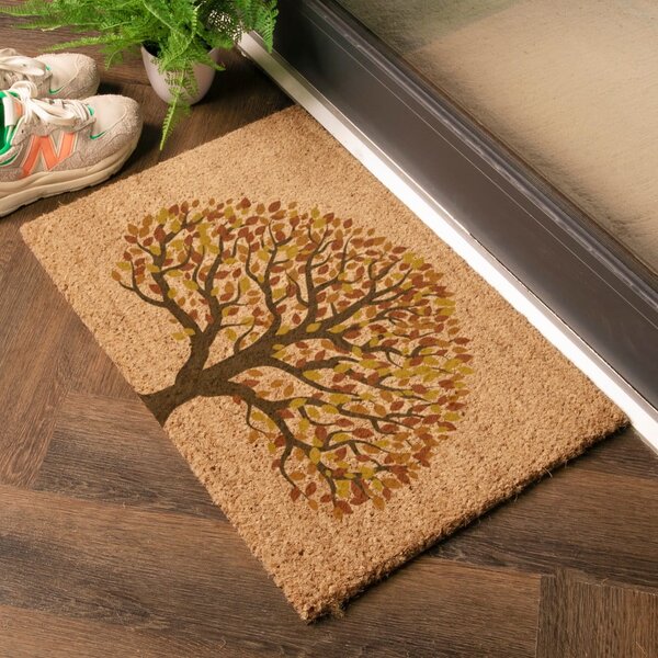 Predpražnik iz kokosovih vlaken 40x60 cm Autumnal Tree of Life – Artsy Doormats