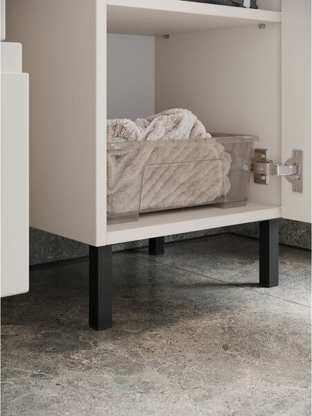Kremno bela ozka visoka kopalniška omarica 34x120 cm Salinas – Germania
