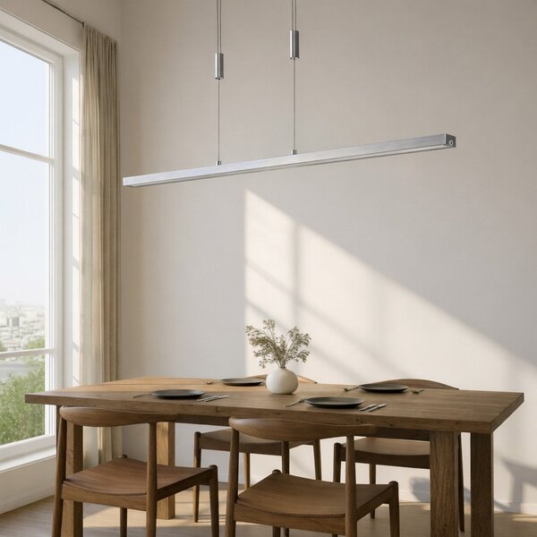 Lucande LED viseče svetilo Myron, zatemnilnik na dotik, CCT, aluminij, zatemnjen, Kovinska, Dnevna soba / jedilnica, Aluminij, Sodobni