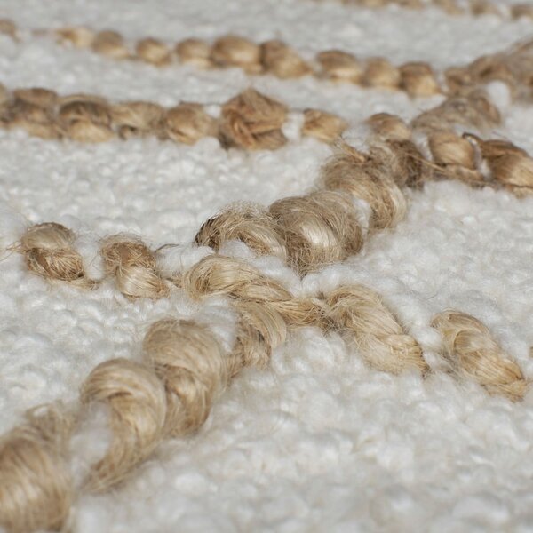 Kremno bela ročno tkana preproga iz mešanice volne 120x170 cm Astera Linear – Flair Rugs
