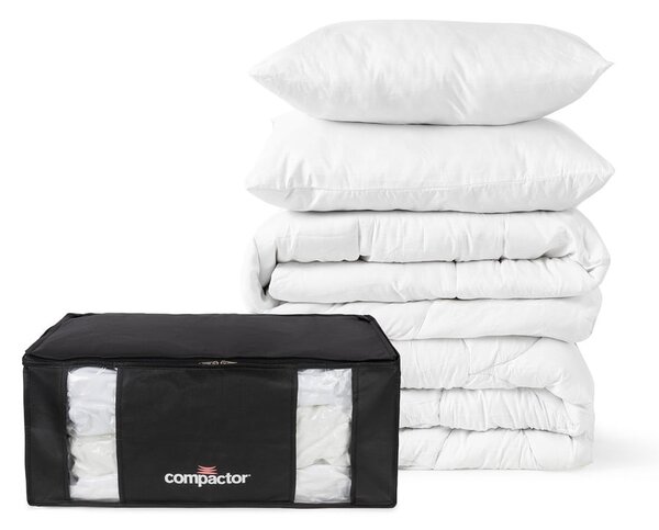 Vakuumske/ojačane tekstilne škatle za shranjevanje oblačil v kompletu 2 ks 65x45x27 cm Black Edition – Compactor
