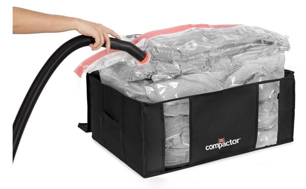 Vakuumske/ojačane tekstilne škatle za shranjevanje oblačil v kompletu 2 ks 65x45x27 cm Black Edition – Compactor