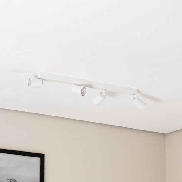 TK Lighting Stropni žaromet Top, bel, 83 cm, 4-krilni, kovina, GU10, zatemnjen, Bela, Dnevna soba / jedilnica, Kovina, Sodobni