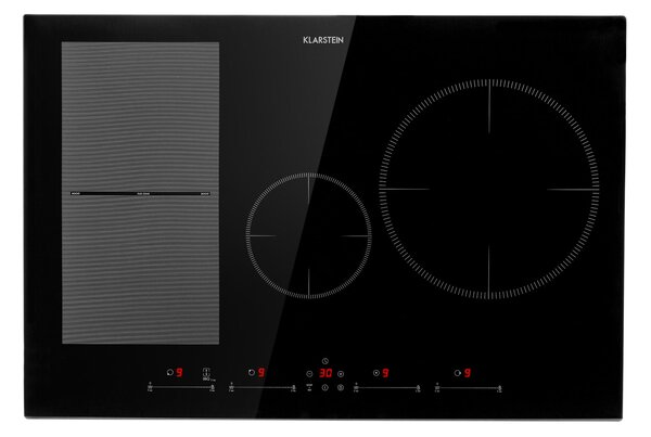 Klarstein Delicatessa 77 Hybrid, indukcijska kuhalna plošča, vgradna, 4 kuhalne plošče, 7000 W, črna