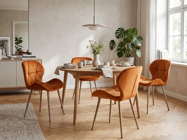 Jedilni stol MANGO VELVET, terakota