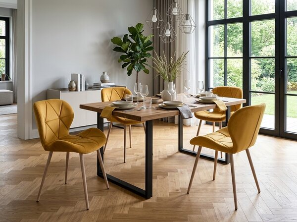 Jedilni stol MANGO VELVET, gorčična
