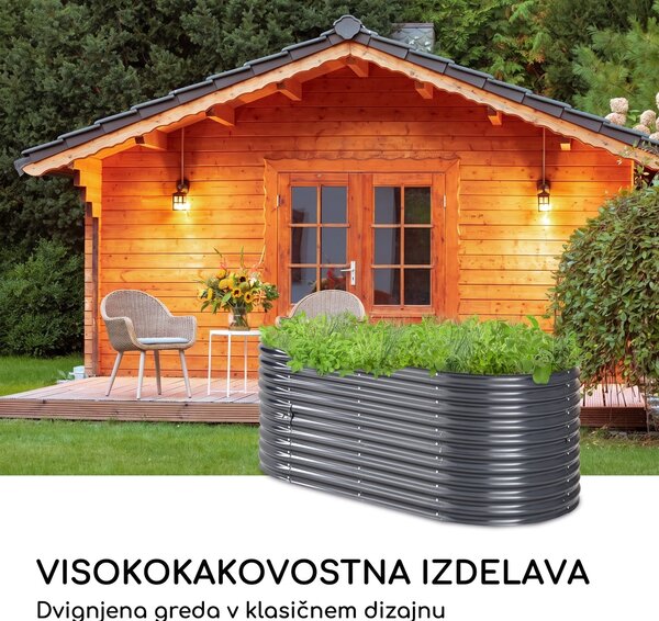 Blumfeldt High Grow dvignjena greda 200 x 80 x 100 cm jekleni valoviti pločevina, enostavna montaža