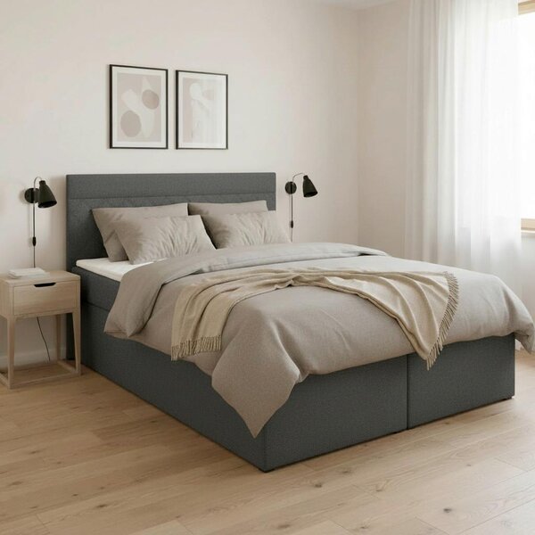 Bessagi Home Postelja Boxspring Rosa, Antracit, 140x200
