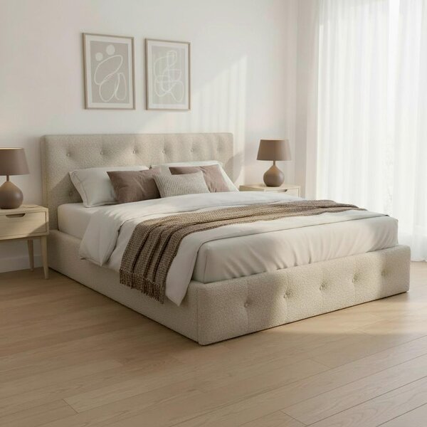 Bessagi Home Oblazinjena Postelja Julie, Bež, 180x200