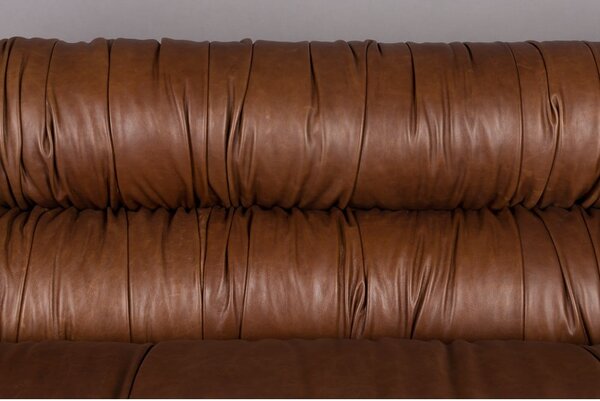 Rjava usnjena sedežna garnitura 214 cm Douglas – Dutchbone