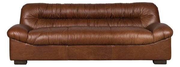 Rjava usnjena sedežna garnitura 214 cm Douglas – Dutchbone