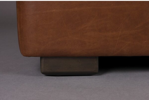 Rjava usnjena sedežna garnitura 214 cm Douglas – Dutchbone