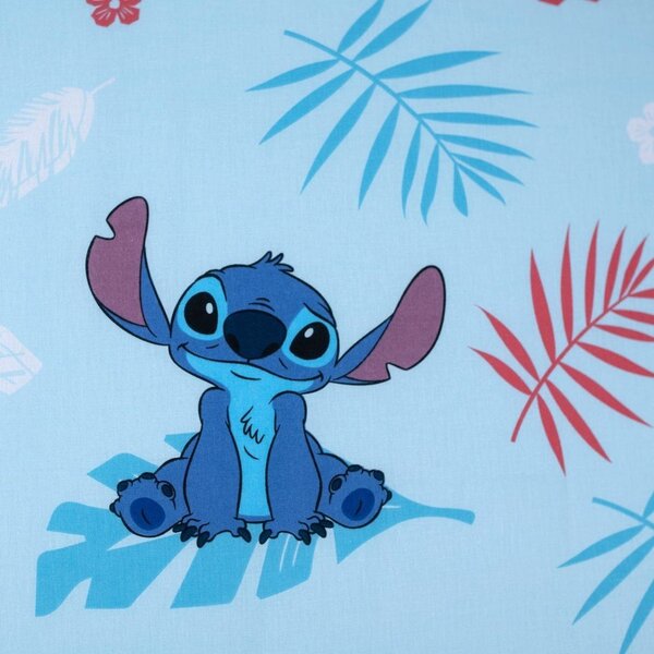Modra napenjalna enojna bombažna otroška rjuha 90x200 cm Lilo & Stitch "Blue" – Jerry Fabrics