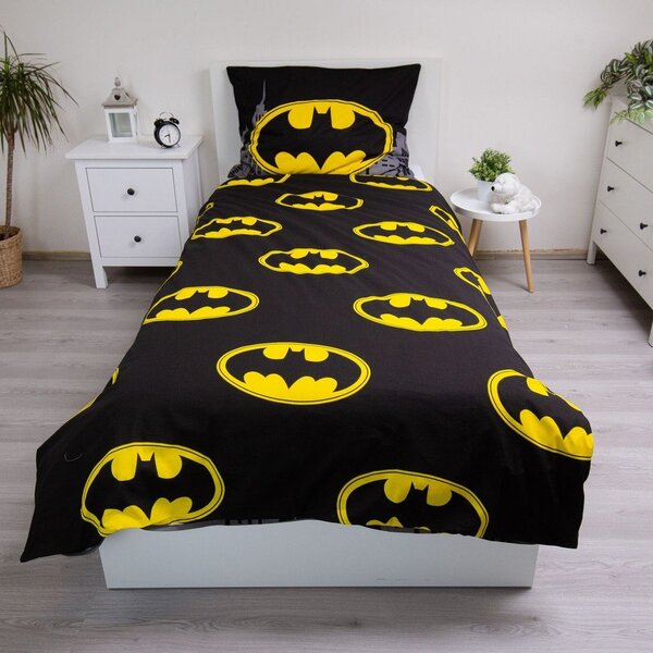 Enojna bombažna otroška posteljnina 140x200 cm Batman "The Emblem" – Jerry Fabrics