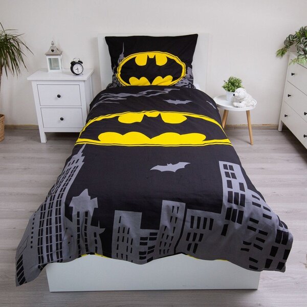 Enojna bombažna otroška posteljnina 140x200 cm Batman "The Emblem" – Jerry Fabrics
