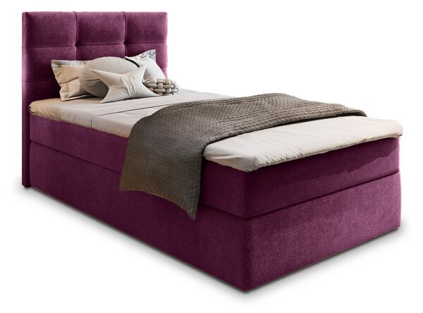 Oblazinjena postelja boxspring GLORIEN 80x200 cm vijolična Vzmetnica: Vzmetnica Bonell