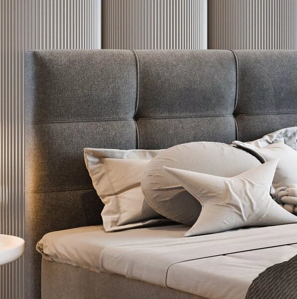 Oblazinjena postelja boxspring GLORIEN 80x200 cm vijolična Vzmetnica: Vzmetnica Bonell