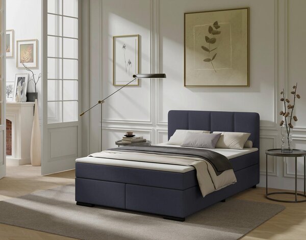 POSTELJA BOXSPRING 140 cm x 200 cm , les, tekstil, karton antracit