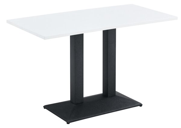 KONDELA Jedilna bistro miza, bela/črna, 120x60 cm, RINALDO TYP 2