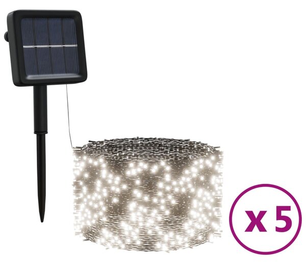 VidaXL Solarne solarne verige 5 kosov 5x200 LED hladno bele