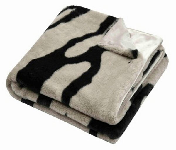 ODEJA COZY 130/160 cm črna, rjavosiva