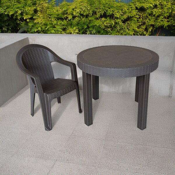 KONDELA Vrtna miza, rjava, ZAMA