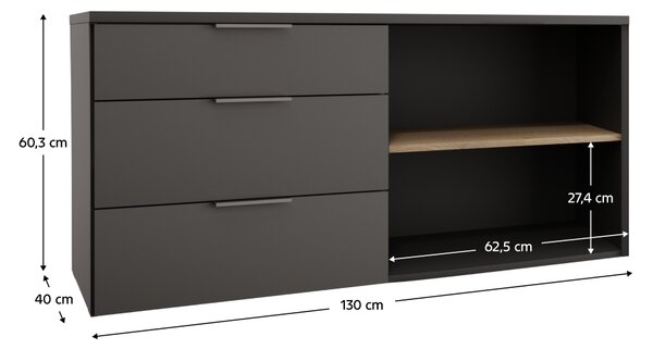 KONDELA Komoda, antracit/hrast cremona, ADAPO ADP05